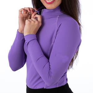 Vêtement de base pour l'équitation pour femmes, manches longues, respirant, polyester et élasthanne, logo et couleur personnalisés, séchage rapide, vente en gros - Product Image 3