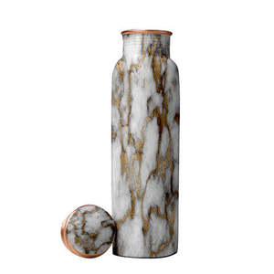 Bouteille en cuivre très demandée, motif floral Meena unique, style sportif, décorative de table, pour boisson directe, isotherme pour boissons chaudes - Product Image 1