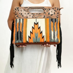 Nuevo bolso de mano con flecos Jacquard Color turquesa ASA Sling bohemio azteca tela bolso elegante superventas para mujer - Product Image 1