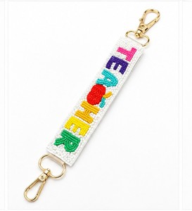 Llavero de pulsera con cuentas para profesores, mini, portátil, con cierre de broche, unisex, creativo, con patrón de letras, de tela no tejida - Product Image 3