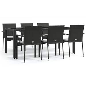 Juego de Comedor para Jardín Color Negro Crema - Product Image 2