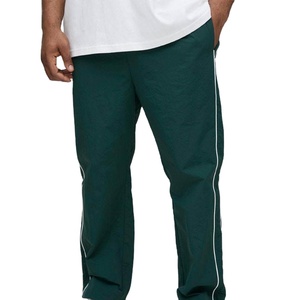 Wholesale Streetwear Baggy Wide Leg Pants Side Stripe Sweatpants Casual Track Draped <b>Stacked</b> Design 100% Cotton Fleece Trousers - Product Image 1