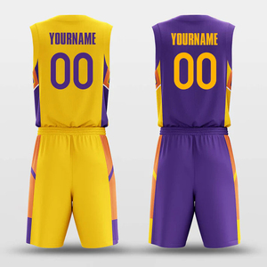 Ensemble d'uniformes de basketball pour hommes, légers, personnalisables, respirants, anti-humidité, séchage rapide, 100% polyester mesh, vente en gros - Product Image 2