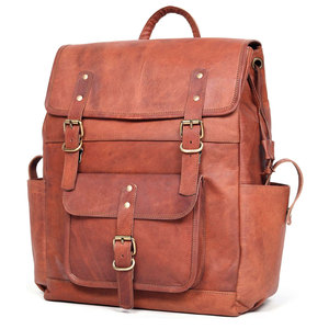 Mochilas de cuero fabricadas por OEM para hombres y mujeres, elegantes y a la moda, con diseño de patrón sólido. - Product Image 5