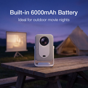 โปรเจคเตอร์ขนาดเล็กแบบพกพา แบตเตอรี่ 6000mAh รองรับ 4K เชื่อมต่อ Wi-Fi ฉายภาพยนตร์กลางแจ้งสำหรับตั้งแคมป์และสนามหลังบ้าน - Product Image 3