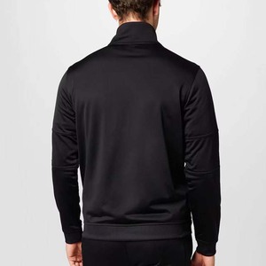 Survêtement noir pour homme, fermeture éclair intégrale, col montant, coupe décontractée, polyester, vêtement d'automne avec poches latérales - Product Image 5