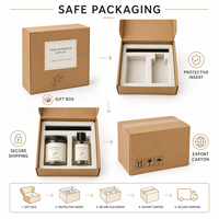 Coffret cadeau de parfums d'ambiance avec bougie parfumée et diffuseur à bâtonnets, boîte cadeau personnalisée en kraft pour Noël, Pâques et la Saint-Valentin