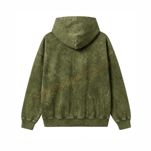 Sweat-shirt à capuche délavé pour hommes, idéal pour le confort quotidien, au design élégant et un look vieilli. - Product Image 2