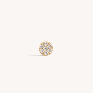 Labret à filetage interne en or massif 14K avec grappe de 7 diamants ronds de laboratoire, pour piercing Hélix et Tragus, fournisseur en gros - Product Image 2