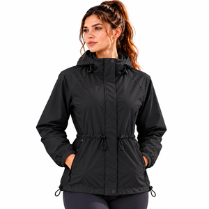Chaqueta Cortavientos Ligera para Mujer, Deportiva, para Correr al Aire Libre, Color Liso, Teñida, Otoñal, Impermeable, Transpirable, de Alto Rendimiento - Product Image 1