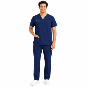 Women Healthcare <b>Scrub</b> Uniform Set Short Sleeve Medical <b>Scrub</b> Top Matching Pants Multiple Pockets Nursing Hospital <b>Work</b> Wear - Product Image 5