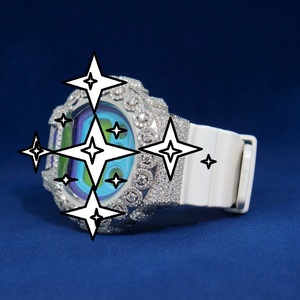 Montre unisexe avec affichage LED en moissanite, cadran lumineux, boîtier en acier inoxydable, bracelet en silicone, mouvement à quartz rond de 40 mm - Product Image 2