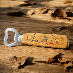 Personalised Bottle Opener Custom Engraved Wooden Handle Handmade Wood And Stainless Steel Bottle Cap Opener <b>Bar</b> <b>Tool</b> - Product Image 5