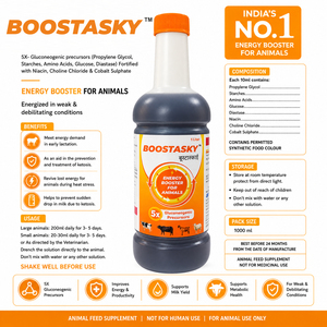 BoostaSky, potenciador de energía y apetito con precursores glucógenos, colina, niacina y cobalto para ganado, fórmula para ganado. |   Paquete: 1 litro - Product Image 4
