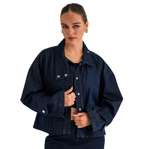 Chaqueta Vaquera Informal para Mujer, con Detalle de Botones, Tejido Lavado, Transpirable, Cómoda, Ecológica, de Secado Rápido, 100% Algodón - Product Image 1
