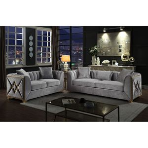 Velencia 2 pezzi Set da salotto in argento moderno - Product Image 1