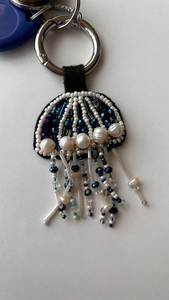Colorful Handmade Beaded Keychain with Embroidery Design for Bags <b>Purses</b> <b>Backpacks</b> and Keys - Product Image 3
