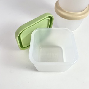 Silicone Baby Food Storage Containers Square Clear, Infant Toddler Lunch <b>Box</b> <b>Snack</b> Boxes, Reusable Freezer & Dishwasher Safe - Product Image 2