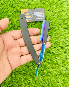Classic Sustainable Barber Straight <b>Razor</b> Throat Shaving Safety <b>Razor</b> Rainbow Design Stainless Steel <b>Single</b> <b>Blade</b> Safe Underarm - Product Image 6