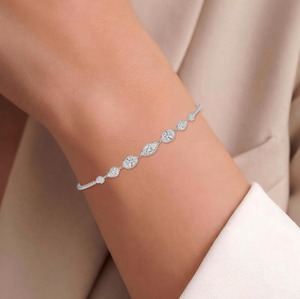 Multi-Shape Lab Grown Diamond <b>Bead</b> Chain <b>Bracelet</b> 1.77 CTW 7 Inch in 9K Rose <b>Gold</b> - Product Image 3