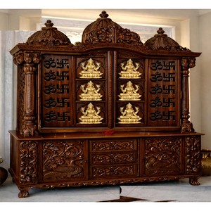 South Indian Style Ashtalakshmi Wooden <b>Mandir</b> Premium Hand-Carved Ashtalakshmi <b>Mandir</b> Designer Ashtalakshmi Puja Cabinet Canada - Product Image 1