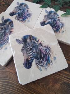 Posavasos de Mármol con Diseño de Animales de Safari, Posavasos Rústicos de Piedra, Decoración para el Hogar - Product Image 4