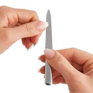 Lime à ongles professionnelle en acier inoxydable durable, double face, droite, pour manucure et pédicure - Product Image 2