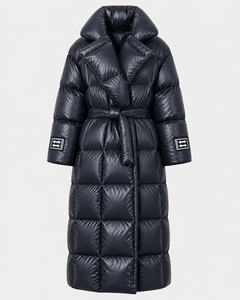 OEM Custom Logo Winter Extremely Warm Long <b>Line</b> Puffer Quilted Jacket Women Hooded <b>Coat</b> Waterproof Windproof Thermal Outerwear - Product Image 1