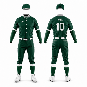 Uniforme de Béisbol para Adultos al por Mayor, Personalizable, de Secado Rápido, Transpirable, Manga Larga, Sublimado, de Poliéster, para Equipos - Product Image 4