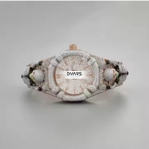 นาฬิกาฮิปฮอปแบบ unisex ประดับเพชร VVS1 ระดับ Bussdown Moissanite หรูหรา ประดับเพชรเต็มเรือน ระบบควอตซ์ Miyota 9015 หน้าปัดขนาด 20 มม. - Product Image 2
