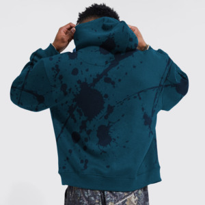 Sweat-shirt à capuche noir pour homme, coupe classique, logo uni sur le devant, style décontracté, vêtement d'hiver, polaire 100% coton, poche, 300g, respirant - Product Image 3