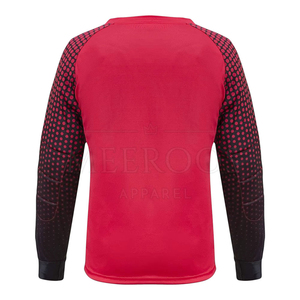 Camiseta de Portero Roja de Manga Larga con Diseño Hexagonal Acolchado en el Pecho, Cuello Redondo, Manga Larga, Ropa Deportiva Unisex para Adultos - Product Image 5