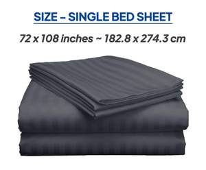 100% Lino 400TC Algodón Satén Rayas Impreso Juego de sábanas Características portátiles y dobladas - Product Image 5