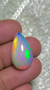 โอปอลเอธิโอเปียทรงลูกแพร์ธรรมชาติ ลายรังผึ้ง ไฟสีน้ำผึ้ง 5 กะรัต พลอยหลวม - Product Image 1