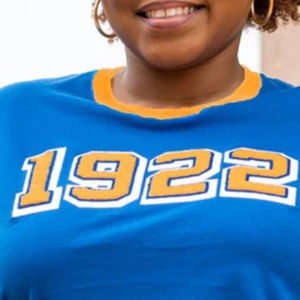 เสื้อยืดรอยัลบลู 1922 สำหรับซิกมาแกมมาโร ผ้าฝ้ายเนื้อนุ่ม ทรงยูนิเซ็กซ์ เสื้อกรีกไลฟ์สำหรับสมาชิก SGRHO และผู้สนับสนุนรุ่นเก่า - Product Image 2