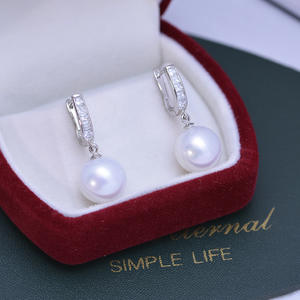 Edison Purple 11-12mm Freshwater Pearl <b>Fine</b> <b>Dangle</b> <b>Earrings</b> White Pearl Goddess with Strong Light <b>Fine</b> Flaws Fashionable Buckles - Product Image 2