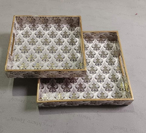 Plateau de service en bois personnalisé Plateau de service en bois pour mariage et ustensiles de cuisine Vaisselle Plateau de service alimentaire - Product Image 3