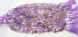 Perles de pierres précieuses en amétrine naturelle facettées en forme de pépite AAA, 9-11 mm, amétrine non polie, perles lâches irrégulières, 10 pouces, pour la fabrication de bijoux - Product Image 6