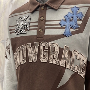 เสื้อโปโลแขนยาวลายทาง Snowgrace ปกคอปก ทรงปกติสำหรับผู้ใหญ่ ยูนิเซ็กซ์ ปักโลโก้ด้านหน้า ใส่ได้ทุกฤดู - Product Image 6