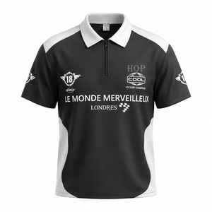 Vente en gros de polos de course F1 personnalisés avec logo, en maille polyester, pour piste, garage, karting, équipe sportive, uniforme homme, polo mécanicien - Product Image 2