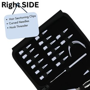 Complete Hair Extension Kit Keratin Bond Cutter Micro Bead Crimper Remover Hair Pull Hook Curved <b>Needles</b> Clips Parting Ring - Product Image 6