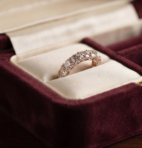 Bague de mariage étincelante en or massif 9K 10K 14K 18K avec diamant de laboratoire taille brillant coussin, bague de fiançailles pleine et infinie - Product Image 6
