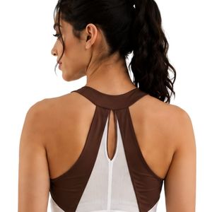 Débardeur de sport marron et blanc pour femme, sans manches, pour yoga, fitness, entraînement, course à pied, gym, vêtements de sport athlétiques, séchage rapide, avec logo personnalisé - Product Image 5