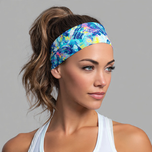 Bandeaux de sport pour femme 100% polyester à sublimation pour queue de cheval, pour l'entraînement, le jogging, la course et le fitness - Product Image 1