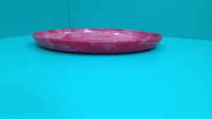 Assiette de service en résine, faite à la main, moderne, luxueuse, écologique, passe au lave-vaisselle, qualité alimentaire, couleur unie rose, pour la décoration de la maison - Product Image 2