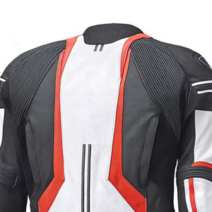 Blouson de moto en cuir de vachette véritable pour homme, respirant, hiver, grande taille, rembourrage protecteur, tissu durable, ajustement réglable - Product Image 4