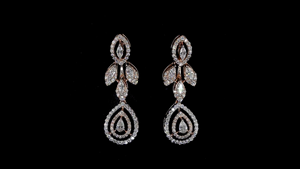 Bridal Emerald Diamond Drop <b>Silver</b> <b>Necklace</b> Set | Luxury Wedding Jewelry|<b>Rose</b> Gold Finish Bridal Wedding Jewelry - Product Image 5