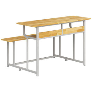 Conjunto de Escritorio Alto y Banco Modernos Minimalistas, Estructura de Acero, Superficie de Madera, Ecológico, Duradero, Muebles Comerciales de Metal Drake - Product Image 1