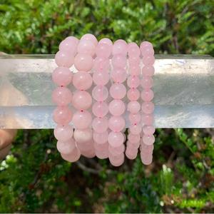 Bracelets en pierres naturelles de quartz rose, perles de cristal taillées brillamment, polies à la main, classiques, Chakralume, unisexes, certifiés GTC - Product Image 5
