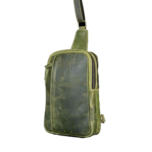 Bolso Bandolera de Cuero Vintage con Correa Ajustable y Cierre de Cremallera, Mochila de Viaje Unisex, Estilo Verde Duradero - Product Image 1